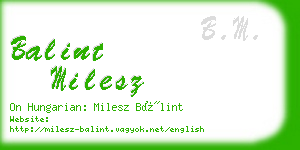 balint milesz business card